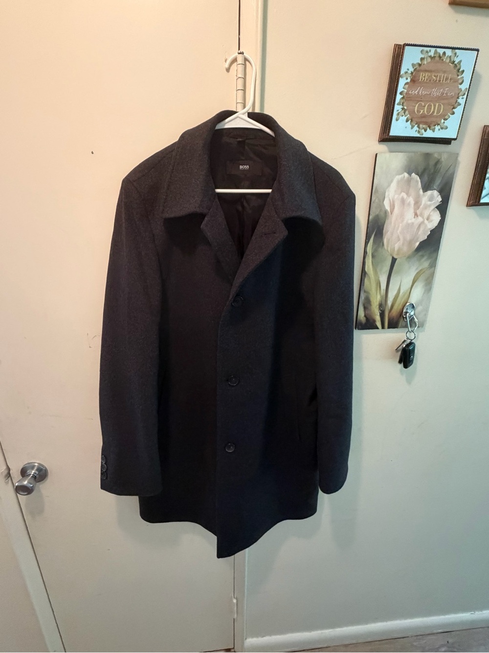 BOSS Men's Wool  CASHMERE Blend Overcoat size 42R
